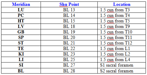 shoulder neck custom treatment acupuncture five shu points chart