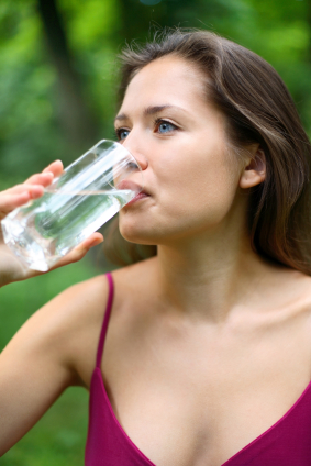 girl drinks water