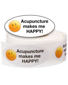 1,000 Acupuncture Stickers - Acupuncture Makes Me Happy!